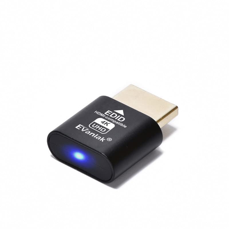 EVanlak HDMI Dummy Plug Headless Ghost Display Emulator Premium Aluminum PCï¼ˆFit Headless-3840x2160@60H New 3RDï¼‰-1Pack - Image 4